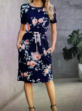 Load image into Gallery viewer, Short Floral Dress - Navy
