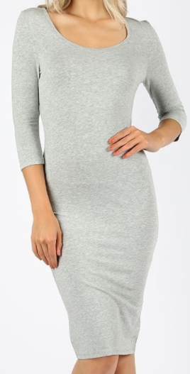 Scoop neck dress (Grey)