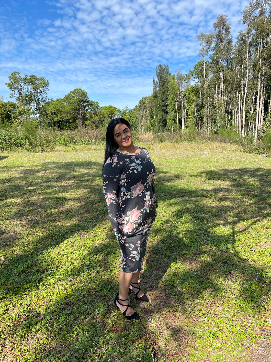 Long sleeve floral dress