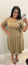 Load image into Gallery viewer, Khaki midi dress
