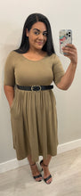 Load image into Gallery viewer, Khaki midi dress
