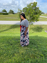 Load image into Gallery viewer, Navy floral maxi dress
