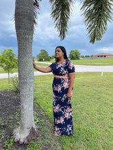 Load image into Gallery viewer, Navy Maxi floral dress
