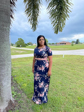 Load image into Gallery viewer, Navy Maxi floral dress
