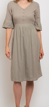 Load image into Gallery viewer, Bell sleeve olive dress
