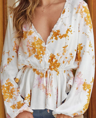 White floral blouse