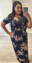 Load image into Gallery viewer, Navy Maxi floral dress
